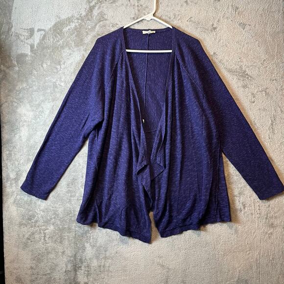 Eileen Fisher Women’s Linen Cotton Open Front Cardigan Sweater Purple Size 3X - Picture 1 of 7